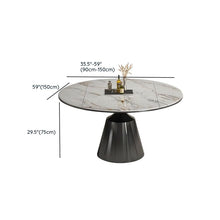 White Marble Round Dining Table 53.1L X 53.1W 29.5H Kitchen