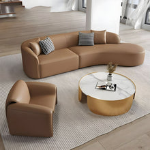 Tech Cloth Upholstered Modern 3-Seat Sofa With Foam Fill And No Distressing Coffee