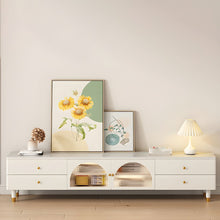 Modern Stone TV Stand with Drawers and Cabinet Included Low Height 47cm - ALINDA DECOR