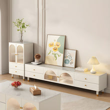 Modern Stone TV Stand with Drawers and Cabinet Included Low Height 47cm - ALINDA DECOR