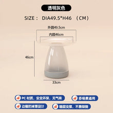 โต๊ะน้ำชาแบบเรียบง่ายโต๊ะกาแฟพลาสติกใสเช้าสไตล์นอร์ดิกทรงกลมสวยงามทันสมัยเฟอร์นิเจอร์ห้องนอน - ALINDA DECOR