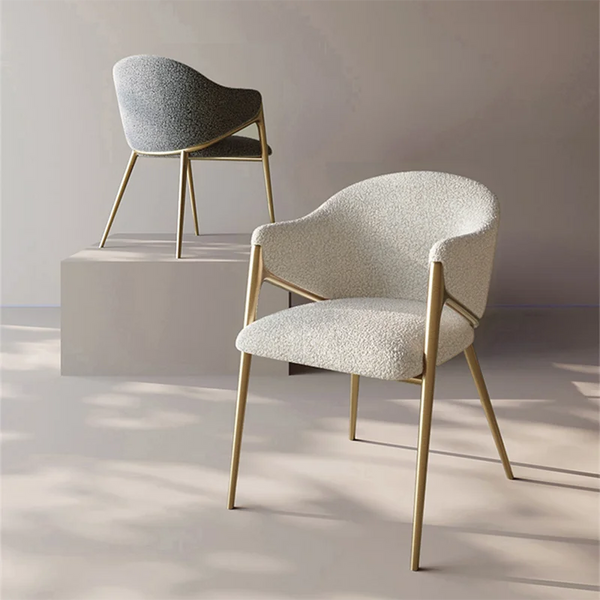ที่วางแขนเก้าอี้แฟนซีผ้ากำมะหยี่สีขาวหรูหราทันสมัยเก้าอี้ทรงโมเดิร์นโรงแรมแบบนอร์ดิกไซต์เฟอร์นิเจอร์นอร์ดิก - ALINDA DECOR