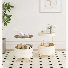 โต๊ะกาแฟข้างโซฟาห้องนั่งเล่นนอร์ดิกแบบเคลื่อนย้ายได้หลายชั้นรถเข็นห้องนอน Nightstand ระเบียง