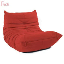 ห้องนั่งเล่นเก้าอี้โซฟาผ้าอัดจีบนุ่มสบายพับได้เก้าอี้โซฟานั่งบนพื้นสีเหลือง 1