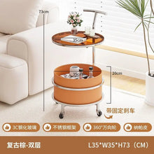 โต๊ะกาแฟข้างโซฟาห้องนั่งเล่นนอร์ดิกแบบเคลื่อนย้ายได้หลายชั้นรถเข็นห้องนอน nightstand ระเบียง - ALINDA DECOR