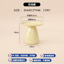 โต๊ะน้ำชาแบบเรียบง่ายโต๊ะกาแฟพลาสติกใสเช้าสไตล์นอร์ดิกทรงกลมสวยงามทันสมัยเฟอร์นิเจอร์ห้องนอน - ALINDA DECOR