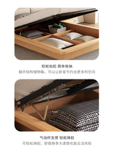 ที่นอนไม้ซุงสไตล์ญี่ปุ่นชั้นล่างกล่องเก็บของสูงไร้ลมเรียบง่ายเตียงคู่ขนาด1.8เมตร