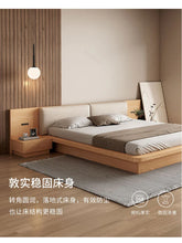 ที่นอนไม้ซุงสไตล์ญี่ปุ่นชั้นล่างกล่องเก็บของสูงไร้ลมเรียบง่ายเตียงคู่ขนาด1.8เมตร