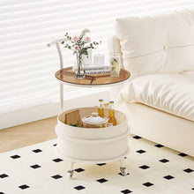 โต๊ะกาแฟข้างโซฟาห้องนั่งเล่นนอร์ดิกแบบเคลื่อนย้ายได้หลายชั้นรถเข็นห้องนอน nightstand ระเบียง - ALINDA DECOR