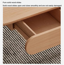 Sofa Side Table, Japanese-Style Solid Wood Coffee Table with Drawers, Domestic Small Dining Table, Multifunctional Bedroom Leisure Table (Color : A (Oval), Size : 120CM) - ALINDA DECOR