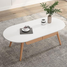 Sofa Side Table, Japanese-Style Solid Wood Coffee Table with Drawers, Domestic Small Dining Table, Multifunctional Bedroom Leisure Table (Color : A (Oval), Size : 120CM) - ALINDA DECOR