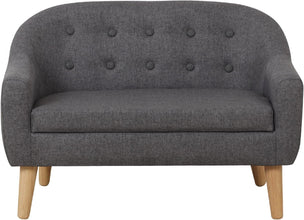 Alinda โซฟาเด็ก โซฟาบุนวมผ้าลินิน 2 ที่นั่ง (30 นิ้ว) (สีชมพู) - ALINDA DECOR