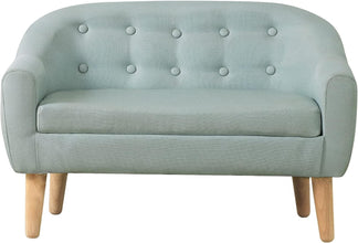 Alinda โซฟาเด็ก โซฟาบุนวมผ้าลินิน 2 ที่นั่ง (30 นิ้ว) (สีชมพู) - ALINDA DECOR
