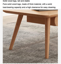 Sofa Side Table, Japanese-Style Solid Wood Coffee Table with Drawers, Domestic Small Dining Table, Multifunctional Bedroom Leisure Table (Color : A (Oval), Size : 120CM) - ALINDA DECOR
