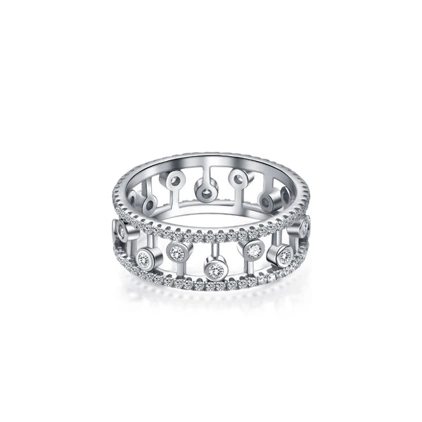 SITA Jewelry: White Gold-Plated 925 Silver Twisted Engagement and Wedding Ring