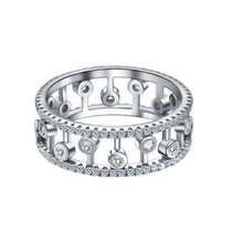 SITA Jewelry: White Gold-Plated 925 Silver Twisted Engagement and Wedding Ring - ALINDA DECOR
