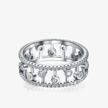 SITA Jewelry: White Gold-Plated 925 Silver Twisted Engagement and Wedding Ring - ALINDA DECOR
