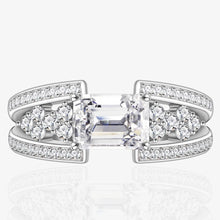 SITA Jewelry: S925 Sterling Silver Cut-Corner Square Emerald Ring - ALINDA DECOR