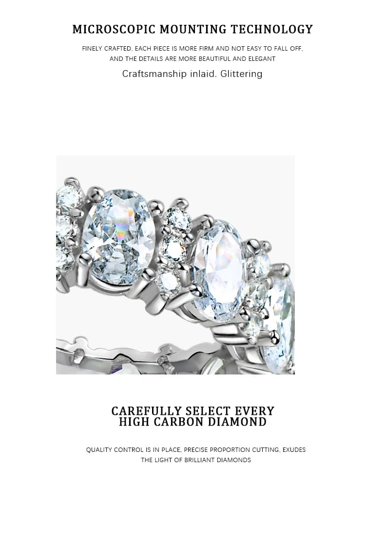 เครื่องประดับที่ดีผู้ผลิตขายส่งรูปไข่ตัดแหวนเพชรเต็มรูปแบบสำหรับผู้หญิงฮิปฮอปสเตอร์ลิงเงิน