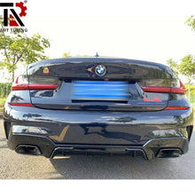 ดิฟฟิวเซอร์กันชนหลังสีดำเงาแบบ 340i สำหรับ BMW ซีรีส์ 3 รุ่น G20 G28 พรีเมียม สปอร์ต พร้อมปลายท่อไอเสีย