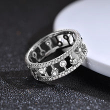 SITA Jewelry: White Gold-Plated 925 Silver Twisted Engagement and Wedding Ring - ALINDA DECOR