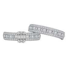 SITA Jewelry: Long Square Full Diamond Mother's Ring in S925 Silver - ALINDA DECOR