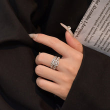SITA Jewelry: S925 Silver Twisted Diamond Ring Set