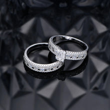SITA Jewelry: Long Square Full Diamond Mother's Ring in S925 Silver - ALINDA DECOR