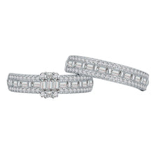 SITA Jewelry: Long Square Full Diamond Mother's Ring in S925 Silver - ALINDA DECOR