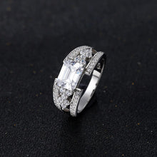 SITA Jewelry: S925 Sterling Silver Cut-Corner Square Emerald Ring - ALINDA DECOR
