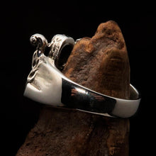 Men's Outlaw Ring Biker on Chopper - antiqued Sterling Silver