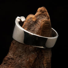 Excellent crafted Pony Tail Girly Skull Ring - antiqued Sterling Silver-4