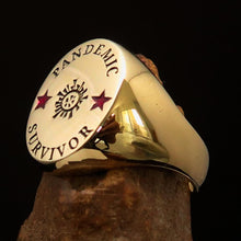 Excellent crafted Men's Brass Costume Ring Pandemic Survivor