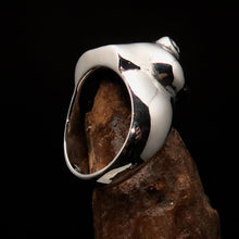 Perfectly crafted Men's grinning Frog Ring - antiqued Sterling Silver