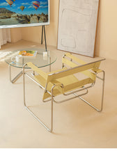 Vassili Chair Ins Nordic Saddle Leather Net Red Chair Stainless Steel Leisure Backrest Armchair