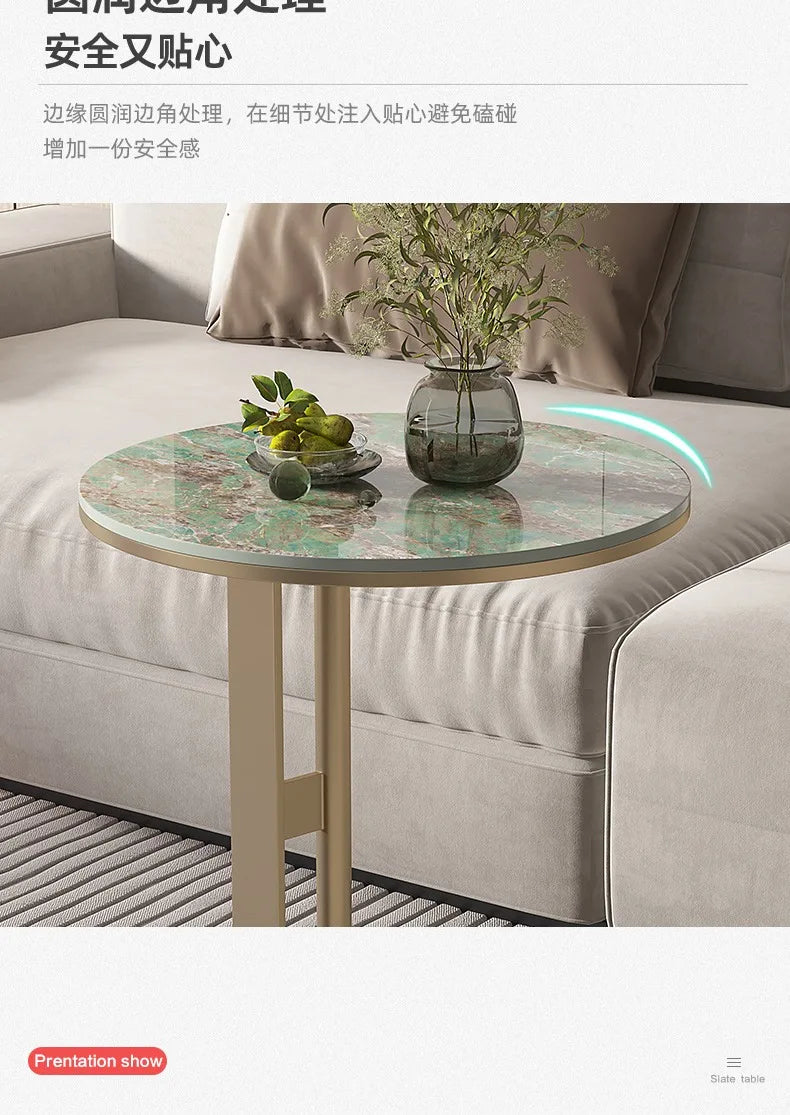 โต๊ะกาแฟทรงกลมสไตล์โรงแรมหรูหราไม่เหมือนใครโต๊ะรับประทานอาหารทันสมัยศูนย์ชาโซฟามุมด้านข้างของศาลา perabot rumah - ALINDA DECOR