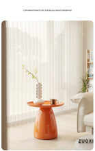 โต๊ะน้ำชาแบบเรียบง่ายโต๊ะกาแฟพลาสติกใสเช้าสไตล์นอร์ดิกทรงกลมสวยงามทันสมัยเฟอร์นิเจอร์ห้องนอน - ALINDA DECOR