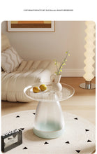 โต๊ะน้ำชาแบบเรียบง่ายโต๊ะกาแฟพลาสติกใสเช้าสไตล์นอร์ดิกทรงกลมสวยงามทันสมัยเฟอร์นิเจอร์ห้องนอน - ALINDA DECOR