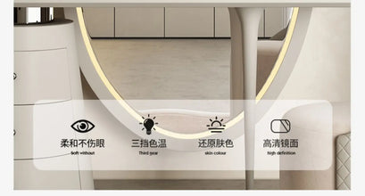 ชุดเดรสผู้หญิงมีหูจับหรูหราเครื่องสำอางโต๊ะเครื่องแป้งทันสมัยชุดแต่งหน้ากระจกเต็มตัวของใช้ในครัวเรือน - ALINDA DECOR