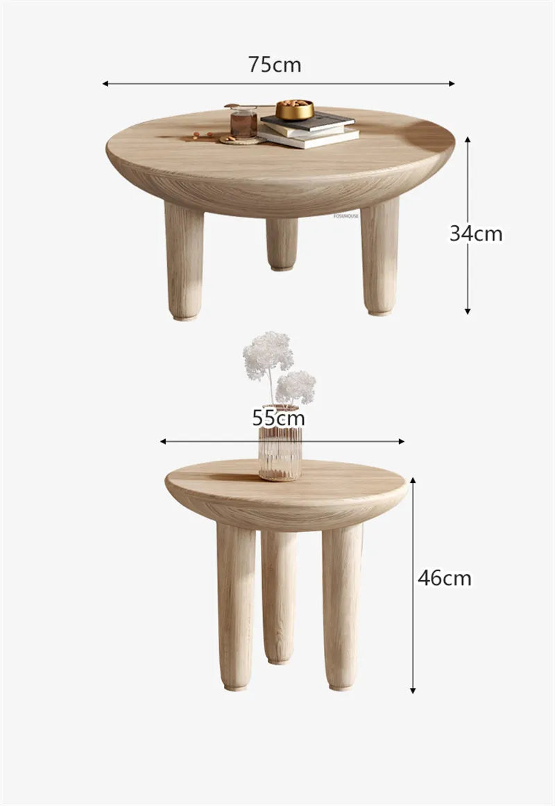 โมเดิร์นตารางไม้กาแฟสำหรับห้องนั่งเล่นเฟอร์นิเจอร์ในครัวเรือน Designer ด้านข้างโซฟาตารางระเบียงพักผ่อนรอบกาแฟตาราง - ALINDA DECOR