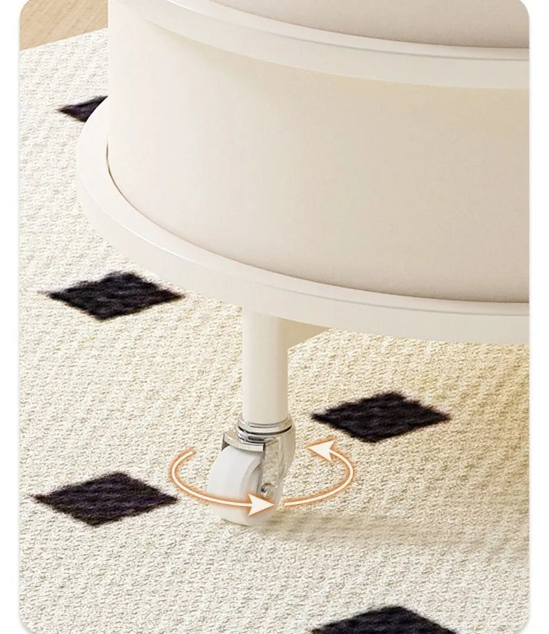 โต๊ะกาแฟข้างโซฟาห้องนั่งเล่นนอร์ดิกแบบเคลื่อนย้ายได้หลายชั้นรถเข็นห้องนอน Nightstand ระเบียง