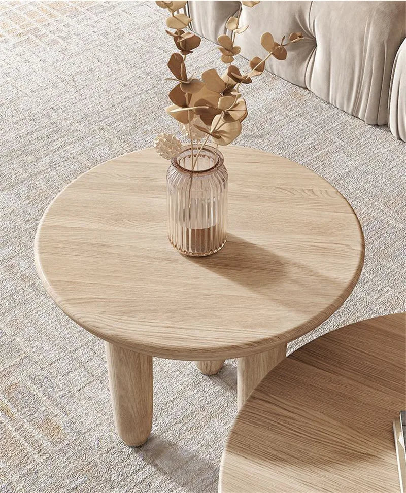 โมเดิร์นตารางไม้กาแฟสำหรับห้องนั่งเล่นเฟอร์นิเจอร์ในครัวเรือน Designer ด้านข้างโซฟาตารางระเบียงพักผ่อนรอบกาแฟตาราง - ALINDA DECOR