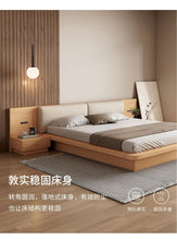 ที่นอนไม้ซุงสไตล์ญี่ปุ่นชั้นล่างกล่องเก็บของสูงไร้ลมเรียบง่ายเตียงคู่ขนาด1.8เมตร