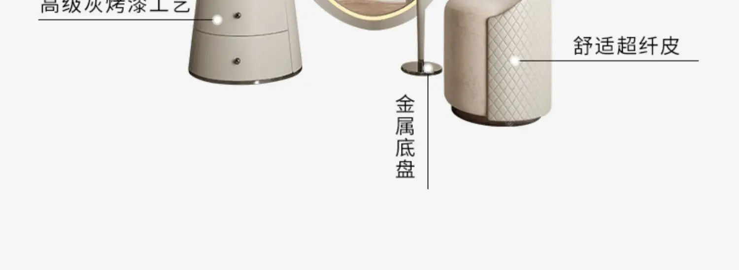 ชุดเดรสผู้หญิงมีหูจับหรูหราเครื่องสำอางโต๊ะเครื่องแป้งทันสมัยชุดแต่งหน้ากระจกเต็มตัวของใช้ในครัวเรือน - ALINDA DECOR