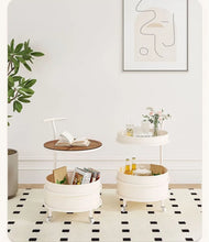 โต๊ะกาแฟข้างโซฟาห้องนั่งเล่นนอร์ดิกแบบเคลื่อนย้ายได้หลายชั้นรถเข็นห้องนอน Nightstand ระเบียง