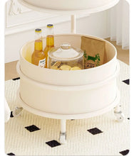 โต๊ะกาแฟข้างโซฟาห้องนั่งเล่นนอร์ดิกแบบเคลื่อนย้ายได้หลายชั้นรถเข็นห้องนอน Nightstand ระเบียง