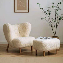 Modern Lounge Chair Teddy Wool Boucle Fabric White Accent Bedroom Hotel Lobby Living Room Club