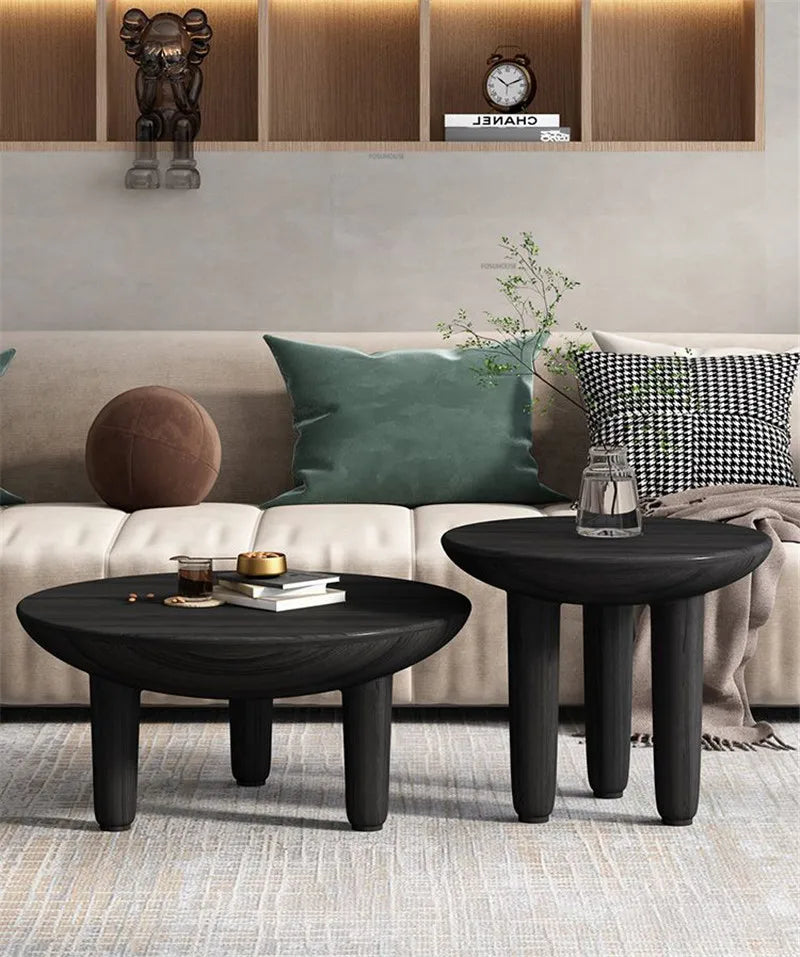 โมเดิร์นตารางไม้กาแฟสำหรับห้องนั่งเล่นเฟอร์นิเจอร์ในครัวเรือน Designer ด้านข้างโซฟาตารางระเบียงพักผ่อนรอบกาแฟตาราง - ALINDA DECOR