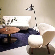 Modern Lounge Chair Teddy Wool Boucle Fabric White Accent Bedroom Hotel Lobby Living Room Club