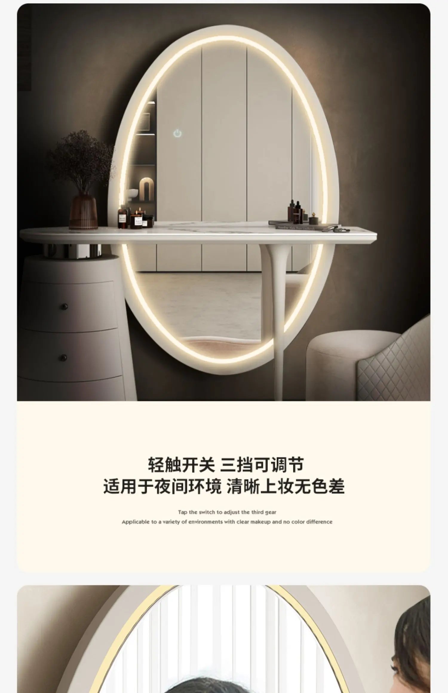 ชุดเดรสผู้หญิงมีหูจับหรูหราเครื่องสำอางโต๊ะเครื่องแป้งทันสมัยชุดแต่งหน้ากระจกเต็มตัวของใช้ในครัวเรือน - ALINDA DECOR